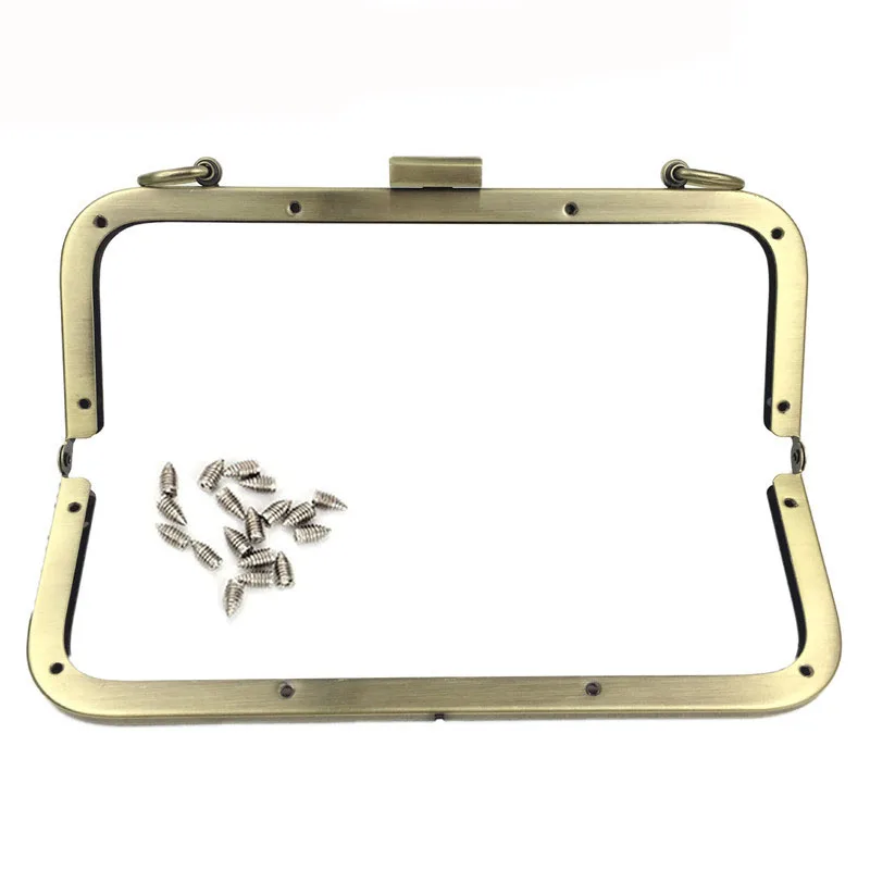 Marco de Metal dorado suave para monedero de 21cm para mujer, accesorio para bolso de bricolaje, marco de cierre de broche, Hardware, 10 Uds.