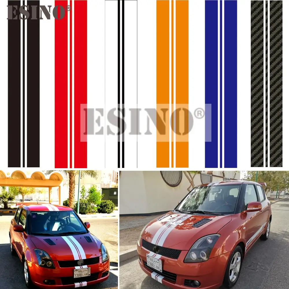 Hot Selling New Styling Stripe Car Hood Covers Vinyl Sports Decal Head Decorative Sticker Car Accessories 23 cm x 120 cm