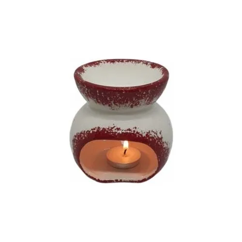 Expert Leaf Motif in Red White Decorative Censer Candle holder