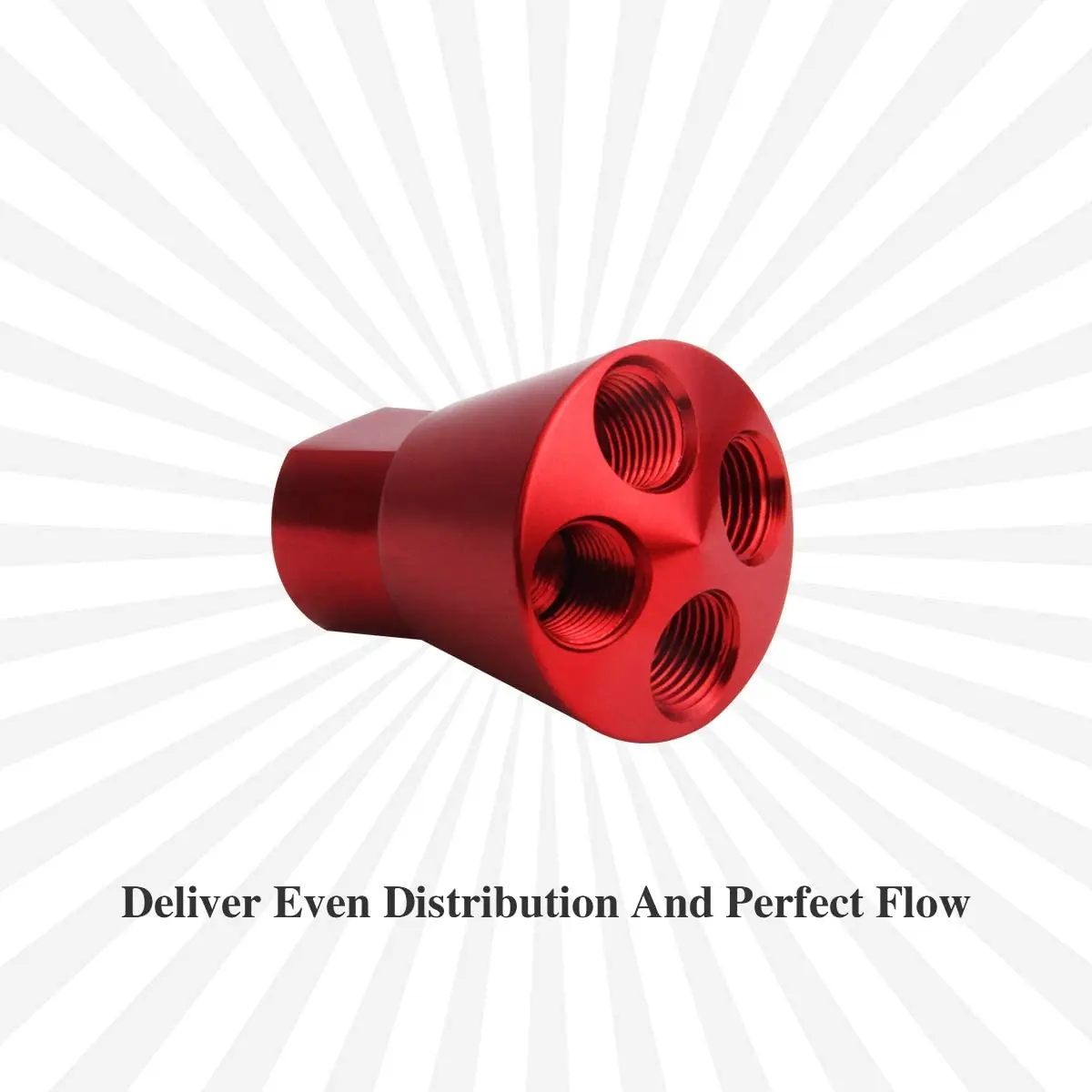 Nitrous Showerhead Distribution Block 4 Port 1/8 NPT Outlet,Sold in Sets of Couple (Red for Fuel and Blue for N2O)