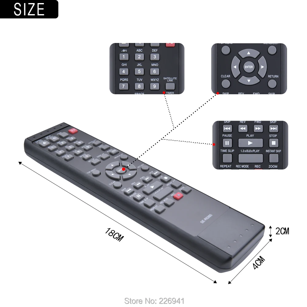 ใช้รีโมทคอนโทรลสำหรับToshiba SE-R0265 Remoto Controller Controle Teleconmande Fernbedienung