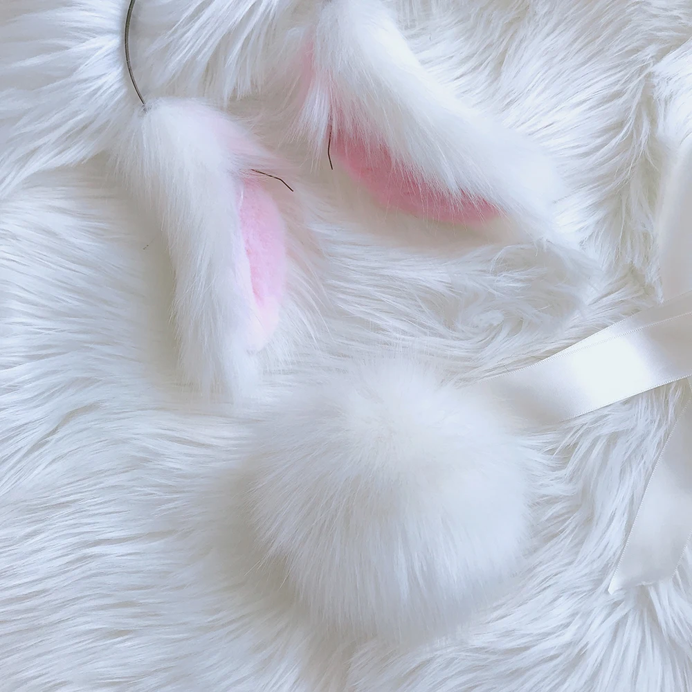 Hand made Cosplay accessories dog sheep ears Lolita with rabbit hair band headdress tail