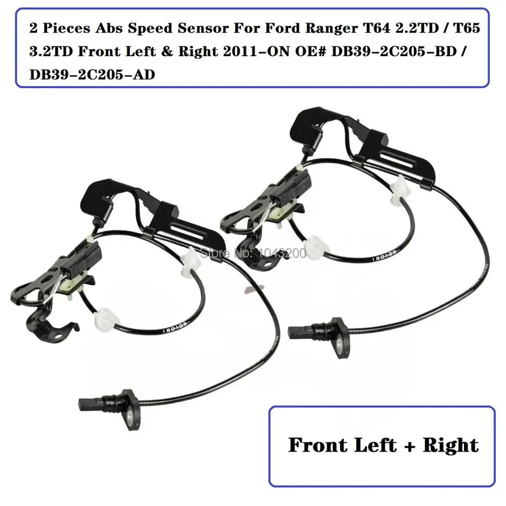 1 or 2 Pieces Front Abs Speed Sensor for Ford Ranger T64 2.2TD / T65 3.2TD DB392C204BD,DB392C204AD,DB392C205BD,DB392C205AD