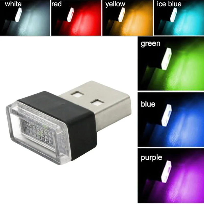 7 colors Mini USB night Light LED Modeling Night Lamp for Car Ambient Light Neon Interior Light Car Jewelry Stage party a1