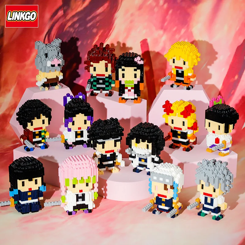 

Demon Slayer Magic Building Blocks Figures Kamado Tanjirou Nezuko Inosuke Mini Connection Bricks Sword Knife Toys For Children