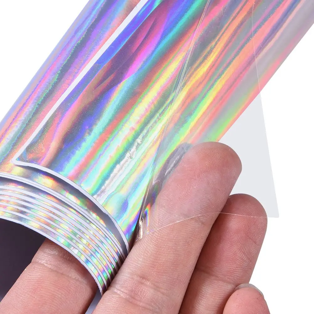 10mx1.52m Holographic Chrome Laser Silver Car Whole Body Film PVC Vinyl Wrap Glossy Film Stickers with Air Release