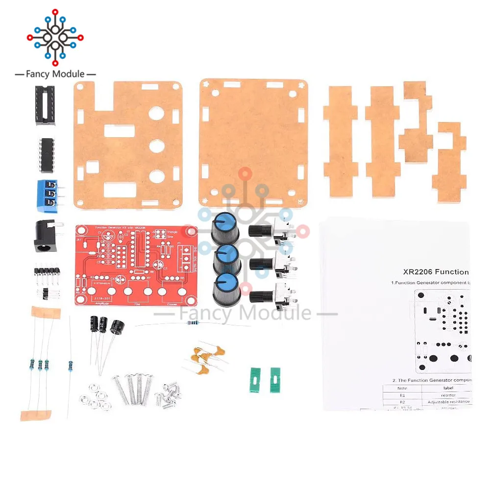 XR2206 Function Generator Synthesizer dds Frequency Pwm Pulse Function Signal Generator 1HZ-1MHZ Adjustable Sine/Triangle/Square