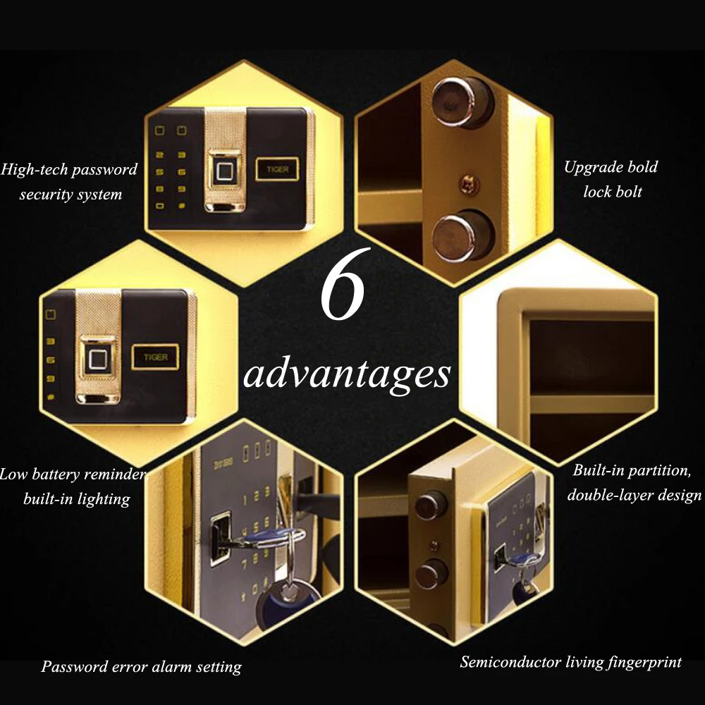 Safe Anti-theft Electronic Storage Bank Safety Box Security Money Jewelry Storage Collection Home Office Security Box LBXX019