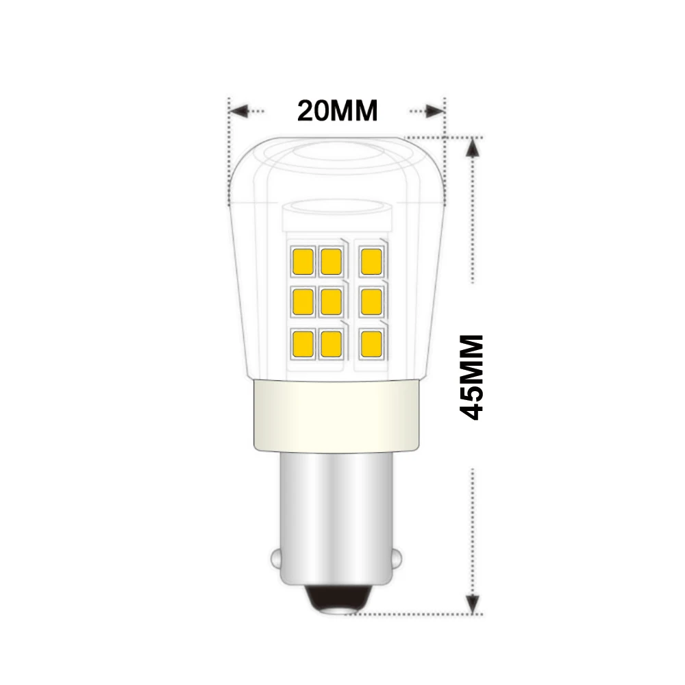 2PCS 3W LED BA15S LED Bulbs Turn Signal Reverse Brake Light LED 12V Automobiles Lamp 3000K Warm White
