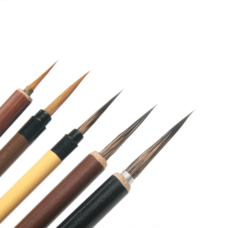 

Chinese Fine Line Brush Set Watercolor Painting Meticulous Freehand Painting Hook Line Writing Brushes 5pcs Calligraphy Brushes