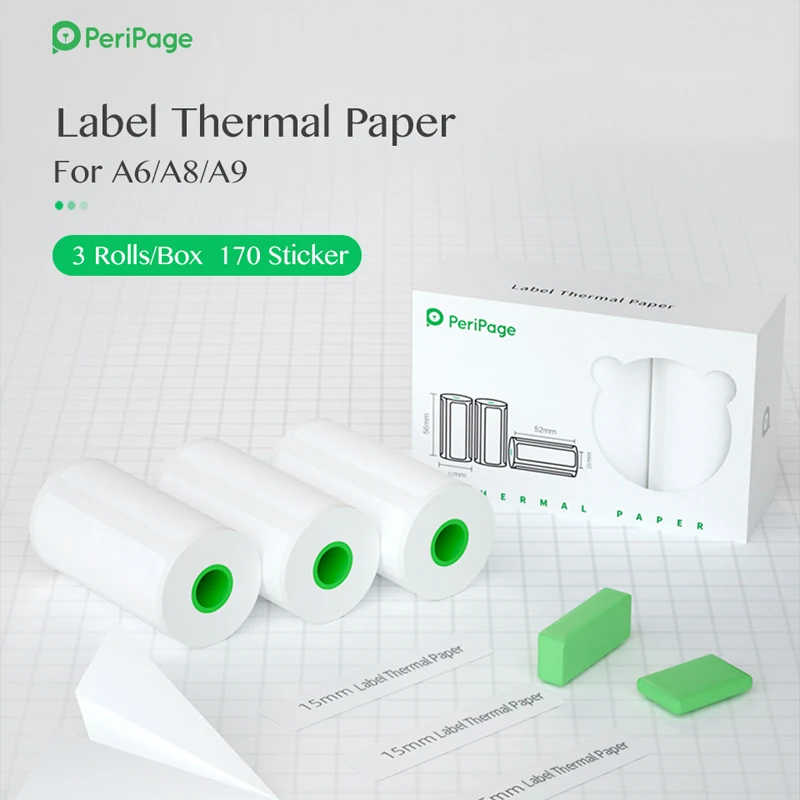 Peripage A6 Papers 58mm 10 Years Official Sticker Label Receipt Color Thermal Paper White Colorful A8 Mini Pocket Photo Printer