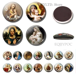 Christian Virgin Mary Fridge Magnet Religious Refrigerator Decoration St Joseph Madonna Mother and Baby Art Refrigerator Magnet