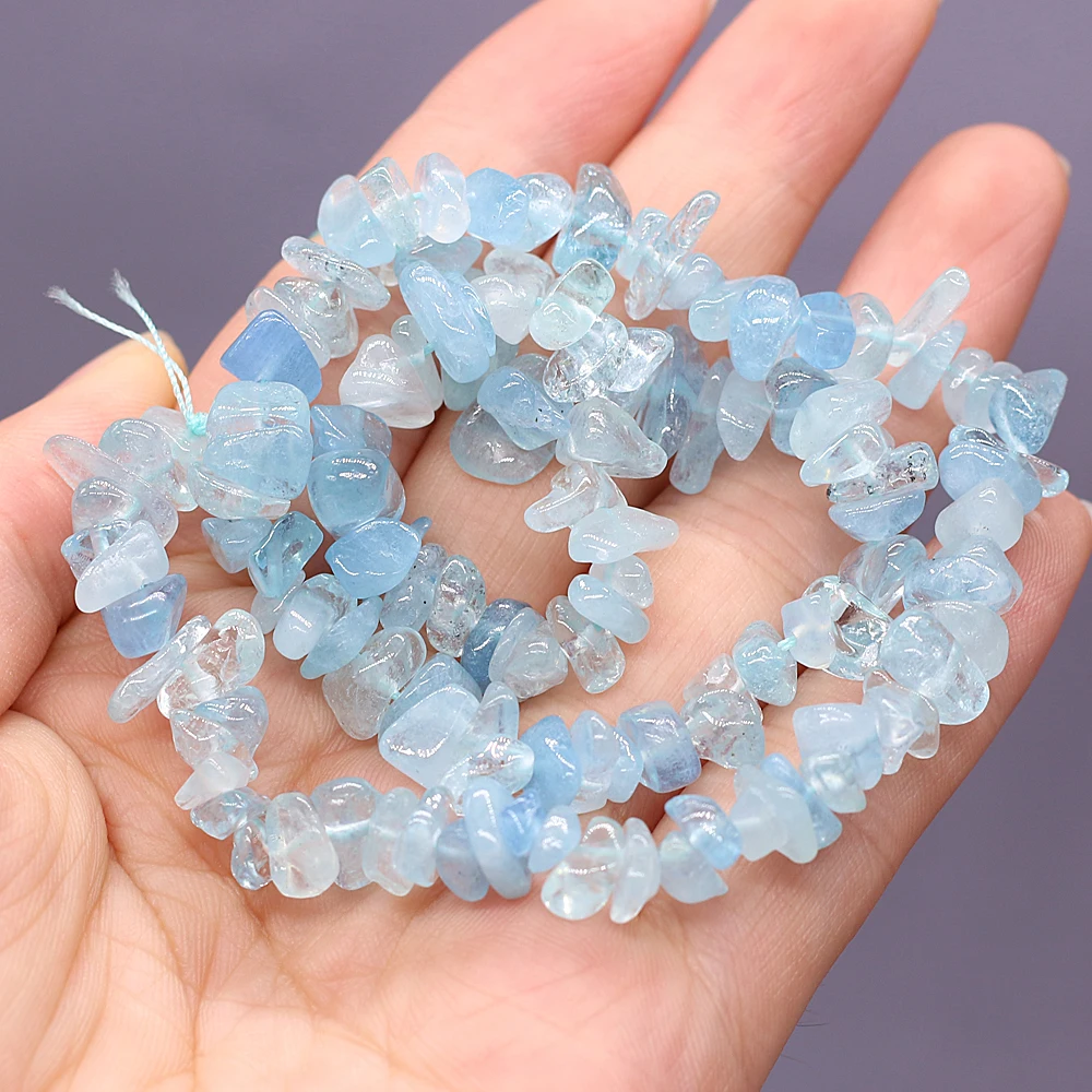 19 Kinds Natural Semi-precious Stone Unshaped Stone Aquamarine 3x5-4x6mm For DIY Necklace Earrings Accessories Gift Length 40cm