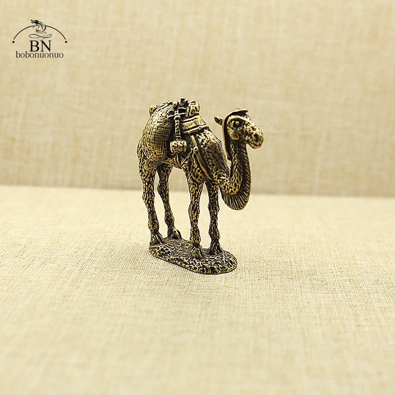 Silk Road Camel Vintage Animal Desktop Home Crafts Copper Statue Shaped Sculpture Retro Decorative Ornament Miniature Statues