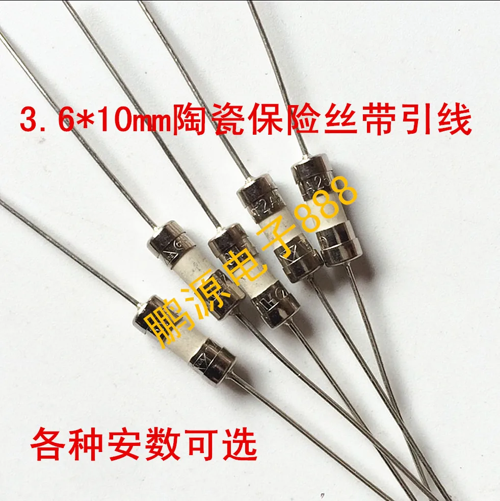 

3.6*10 ceramic lead fuse tube 0.5A1A 1.25A1.5A 2A 2.5A3.15A 5A 6.3A 50PCS -1lot