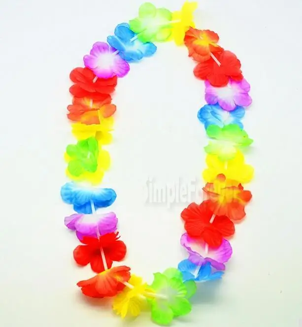 400pcs/lot Colorful Hawaiian Leis Garland Necklace Fancy Dress Party Hawaii Beach Fun Party Supplies