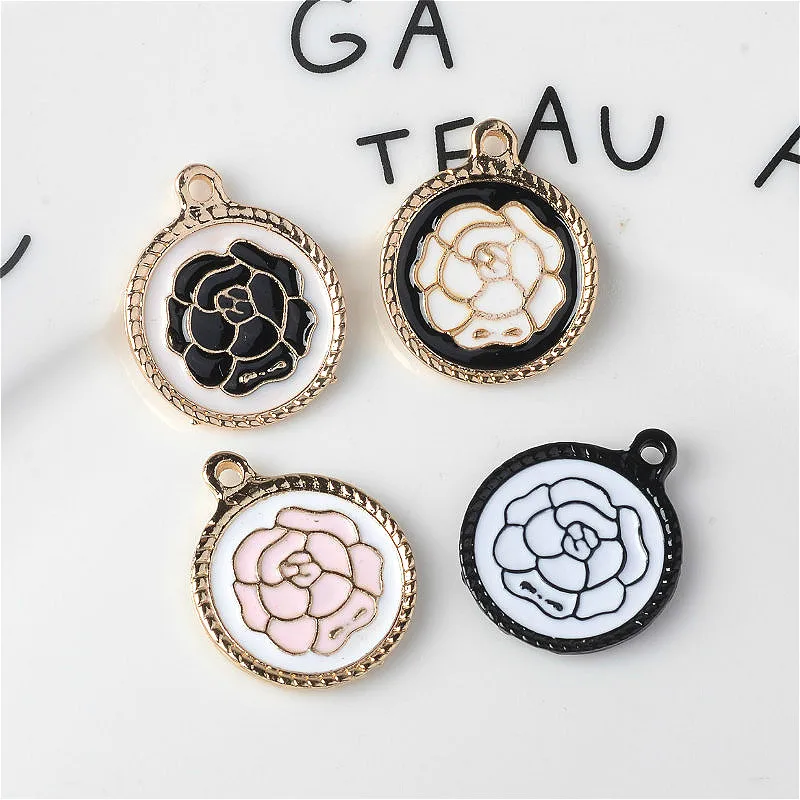 

100pcs 22*26mm Rose round brand jewelry accessories diy hair accessories accessories earrings pendant
