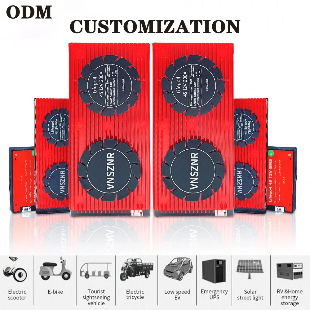 

BMS LiFePO4 4S 100A 12V 24V 36V 48V 30A 40A 60A 80A 200A 250A Smart PCB Board with Bluetooth Module,LiFePO4 BMS 8S 12S 16S