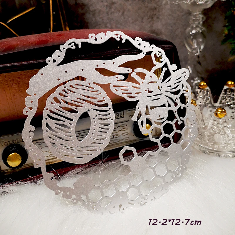 Panalisacraft Bee happy honeycomb background Metal Cutting Dies Craft Dies Scrapbook Card Making Album Embossing Stencil Die cut image 4