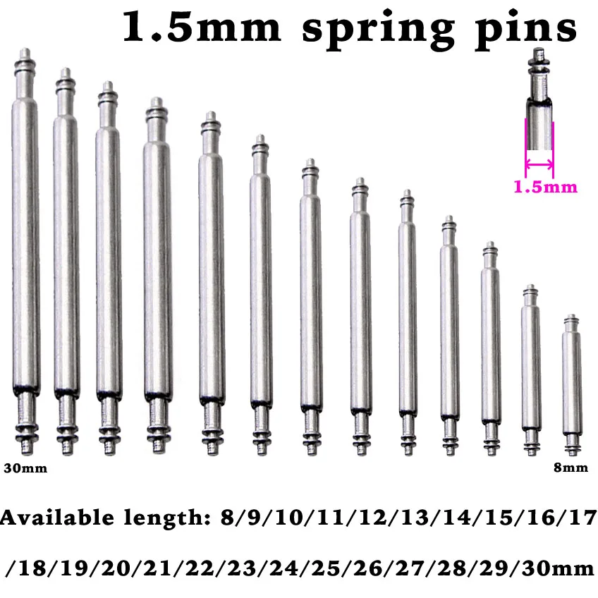 นาฬิกาฤดูใบไม้ผลิ Pins ซ่อมเครื่องมือสําหรับนาฬิกาสายคล้องคอสปริงบาร์ Pin 8 ถึง 16 17 18 19 20 21 22 23 24 25 26 27 28 29 30 มม.