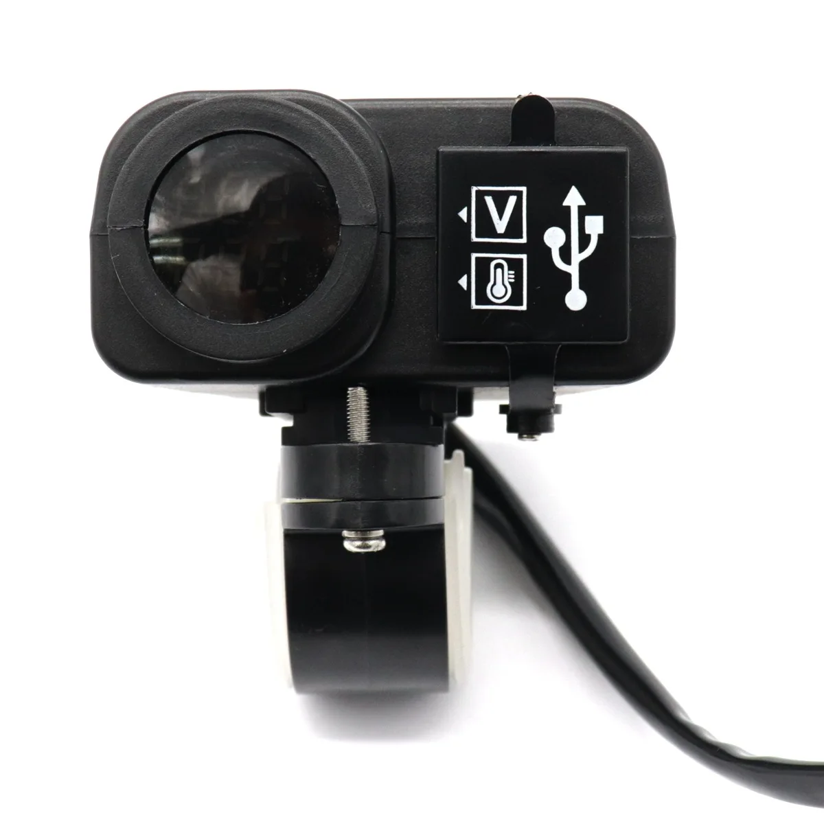 Waterproof Motorcycle 5V 4.2A Dual USB Charger Voltage Display Voltmeter Thermometerfor 7/8 and 1\