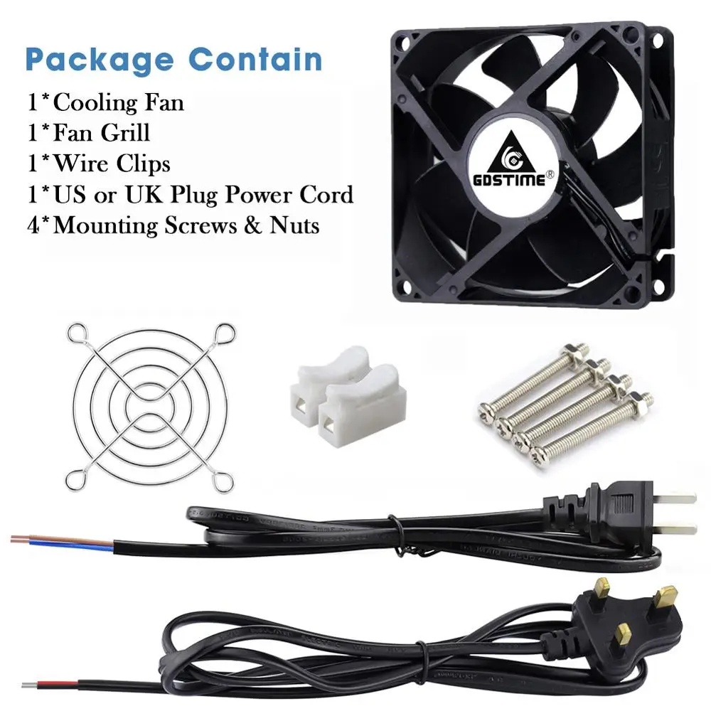 Imagem -05 - Ventilador Axial sem Escova ce Caixa do Computador pc Cooler ac 110v 115v 120v 220v 230v 240v 60 mm 80 mm 90 Milímetros 120 Milímetros Peças