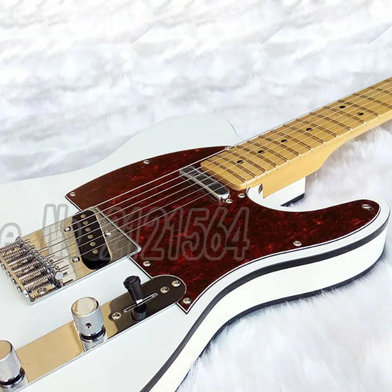 

White electric guitar, Basswood body maple fingerboard chrome hardware Top in stock