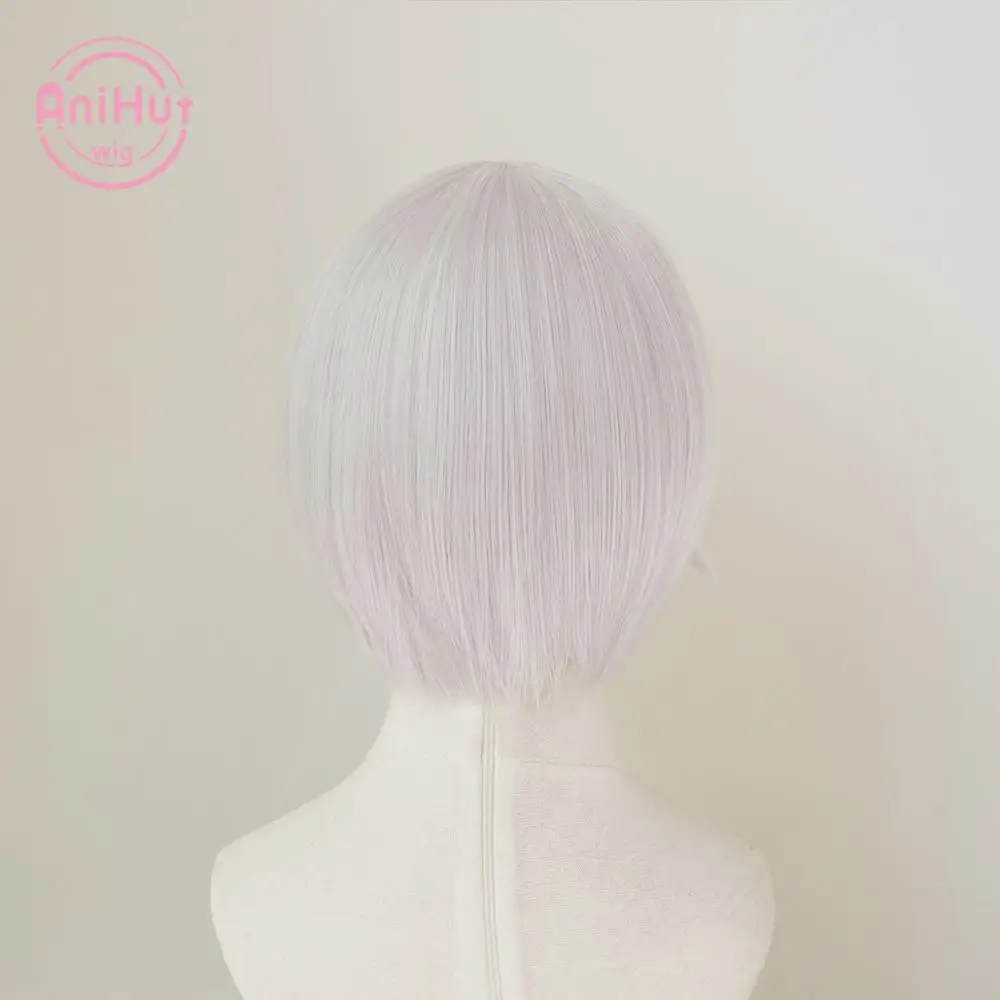 【Anihut】Laffey Cosplay Wig Two Version Game Azur Lane Light Purple Heat Resistant Synthetic Hair Laffey Cosplay