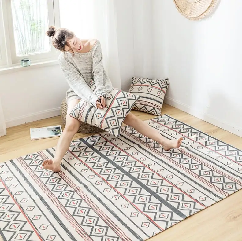 Nordic Morocco Style Kilim Soft Carpets For Living Room Non-Slip Home Tapete Decoration Bedroom Floor Mat Soft Bedside Area Rugs