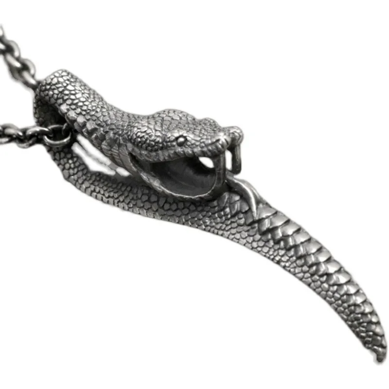 Personality Punk Silver Color Viper Snake Pendant for Men Women Pendant Unisex Jewelry Accessories Male Pendant Gifts