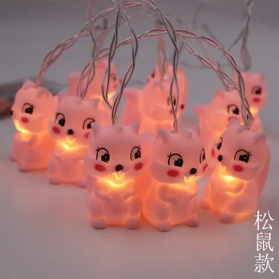 Kawaii Christmas String Light, Dinossauro, Ovelha, Unicórnio, Bateria USB, Kid Night Light, Festa, Quarto, Berçário, Luzes de Fadas, 5m