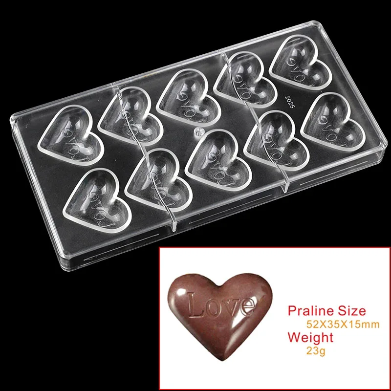 DIY heart shape polycarbonate chocolate mold ,Confectionery Tools for cake decoration, bakeware baking pastry candy mold