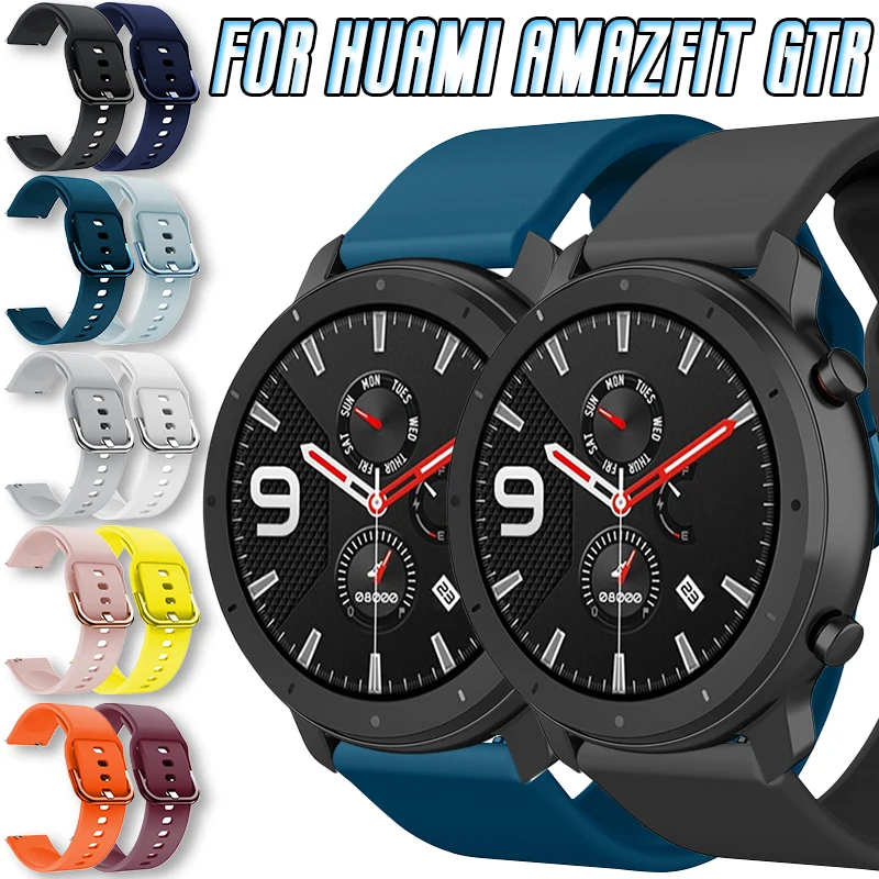 

For Huami Amazfit GTR 42mm&47mm Silicone Strap Smartwatch Replacement Sport Bracelet Stainless Steel Clasp Wristband Accessories