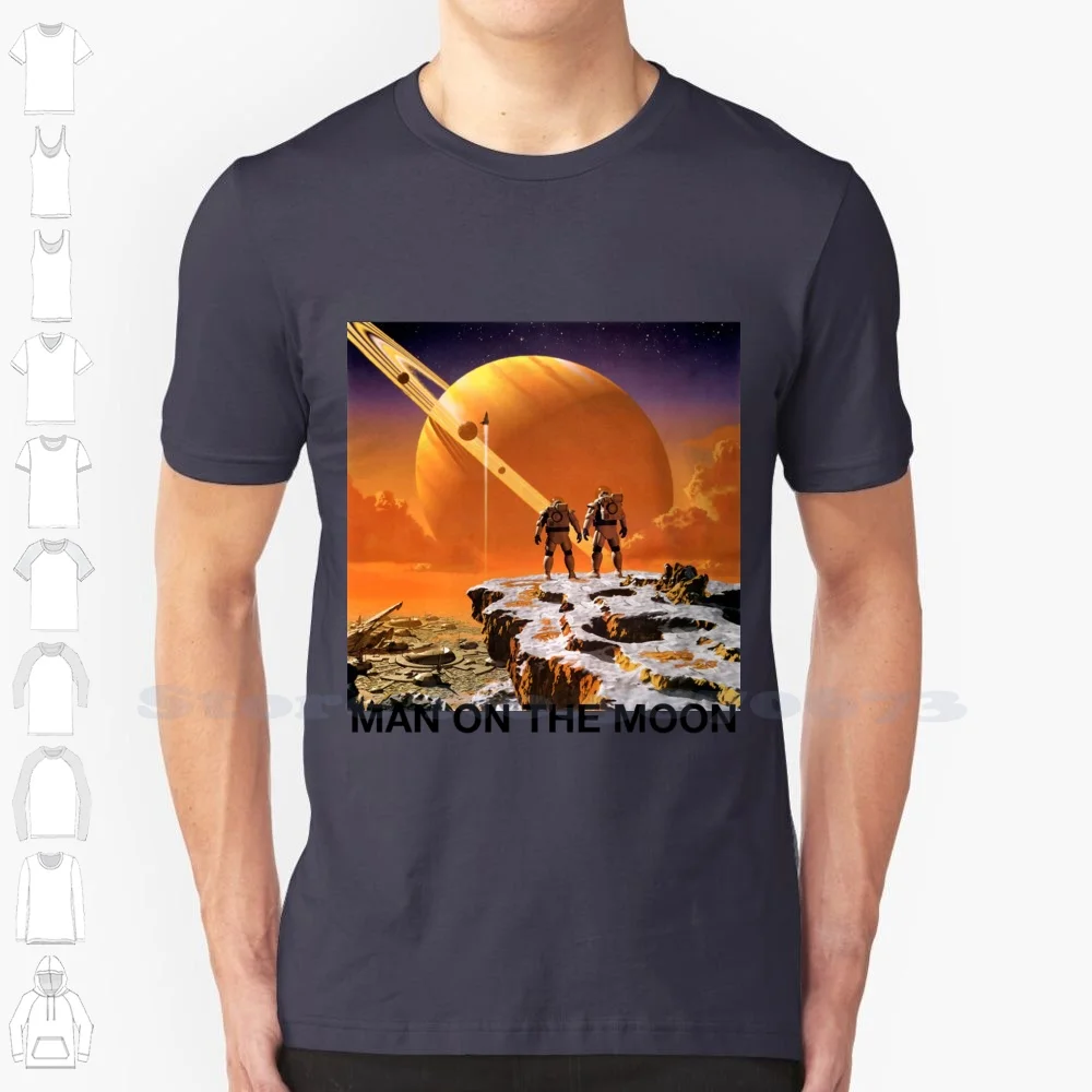 Man On The Moon 100% Cotton T-Shirt Man On The Moon Rap Hip Hop Sun Pursuit Of Happiness Michael Kanye West Kids See Ghosts