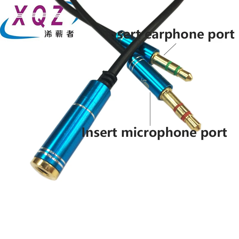 Metal Audio Cable 3.5mm to earphone+microphone 3.5mm Y cable AUX Headphones One Minute Two 3.5mm High-end Audio Cable