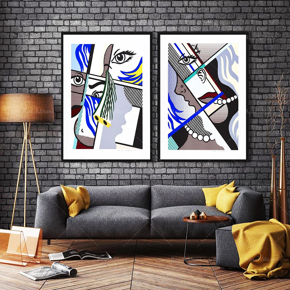 Roy Lichtenstein prints, modern art I and II prints, art posters, pop art decorative canvas print gifts