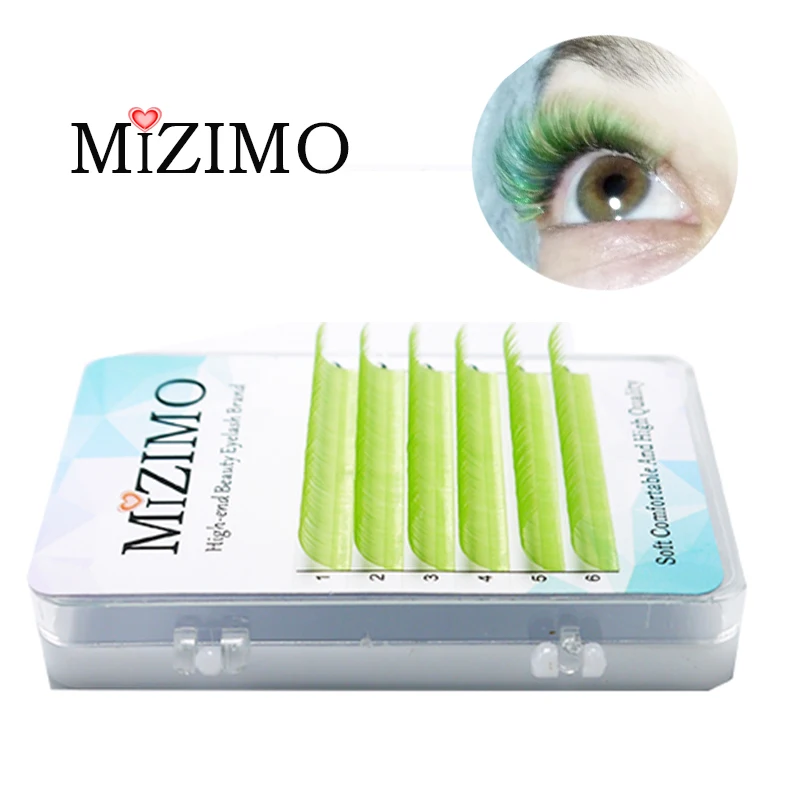 6 Rows Of Colored Eyelashes Red Blue Green White Purple 0.07 Stage Exaggerated Single Grafted False Eyelashes