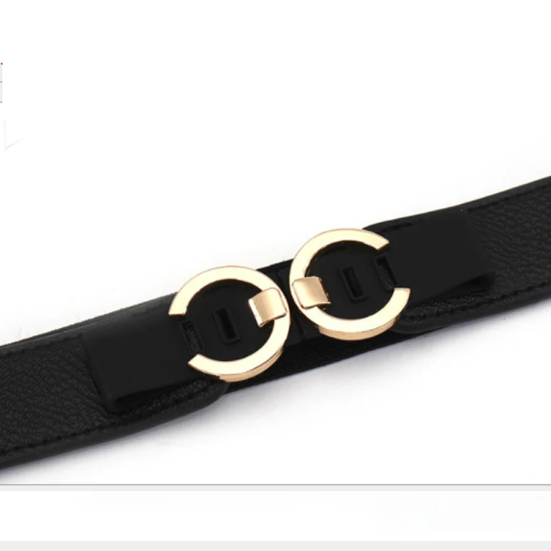 

Anxianni Elastic Band Wide Belts Simple Down Coat Female Buckle Black Strap Dress Decoration Accessorieslt