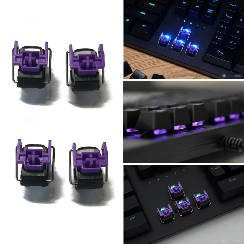 Conjunto de interruptores ópticos roxo para teclado mecânico, 4 peças, interruptor de troca quente para teclado gamer