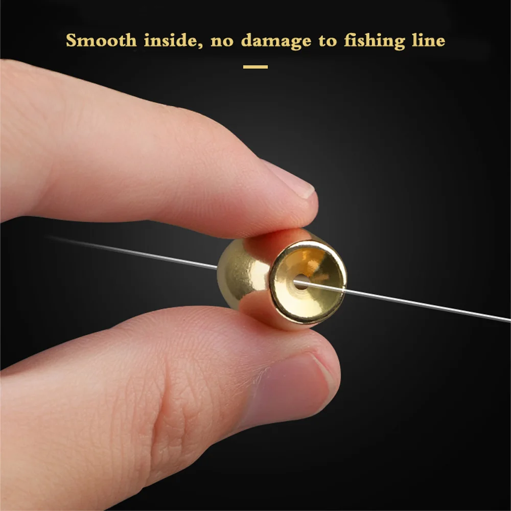 10Pcs Brass Weight Fishing Sinkers Tackle Accessories Pure Copper Down Sinker Bullet RIG Weights Lure Cone Hollow Line Through