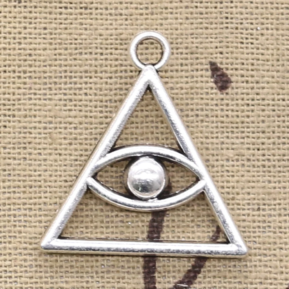 6pcs Charms Deathly Hallows Death Eye 28x27mm Tibetan Silver Color Pendants DIY Antique Making Handmade DIY Findings Crafts