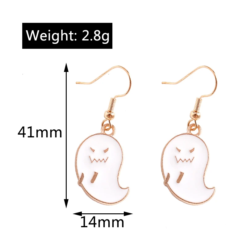 Aihua Fashion Halloween-Ohrringe, Emaille-Geister-, Kürbis-, Skelett-, Mumien- und Fledermaus-Ohrringe, für Damen, Halloween-Party-Schmuck. – Detail 23