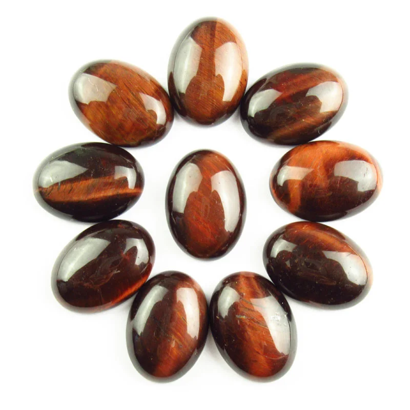 

10pcs Fashion hot sale Wholesale High Quality Red Tiger Eye Gem Oval for jewelry Accessories 18x13x6mm TJ79888