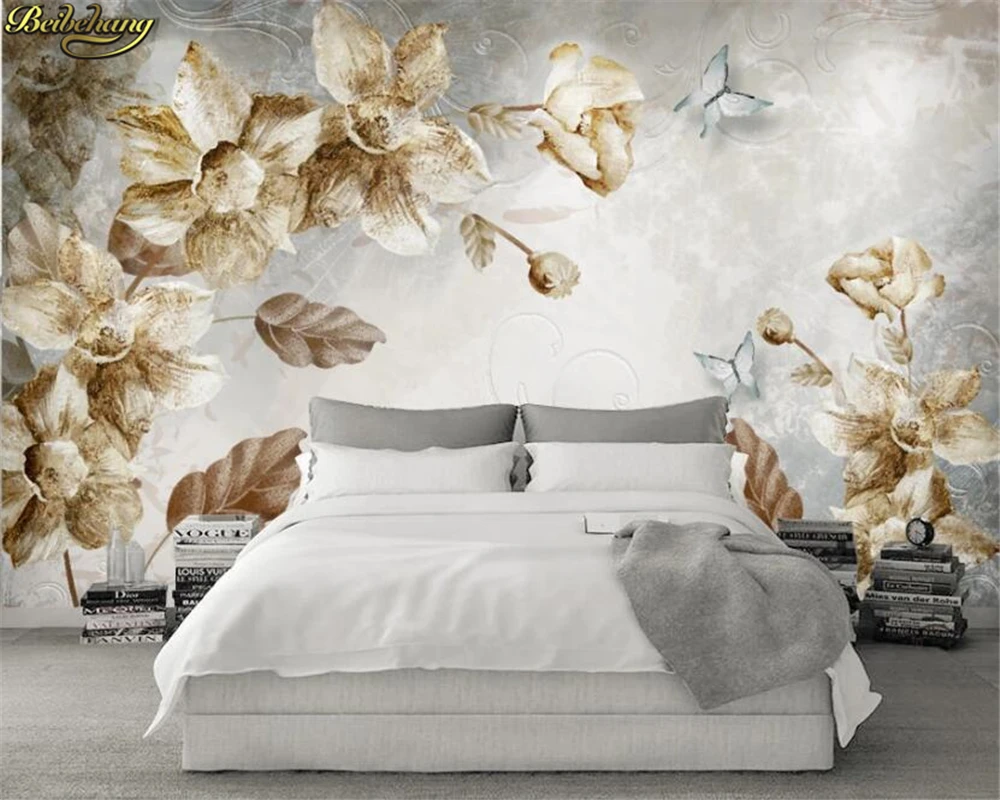 

Индивидуальные 3D-обои с рисунком: современные минималистичные европейские ретро-цветы, абстрактные скандинавские узоры для фоновой стены.