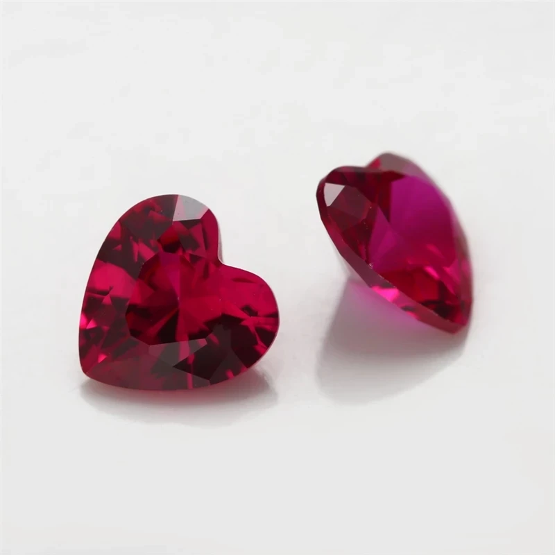 Size 3x3mm~12x12mm Heart Shape Synthetic Corundum Gems For Jewelry Making 5# 3# 8# Color