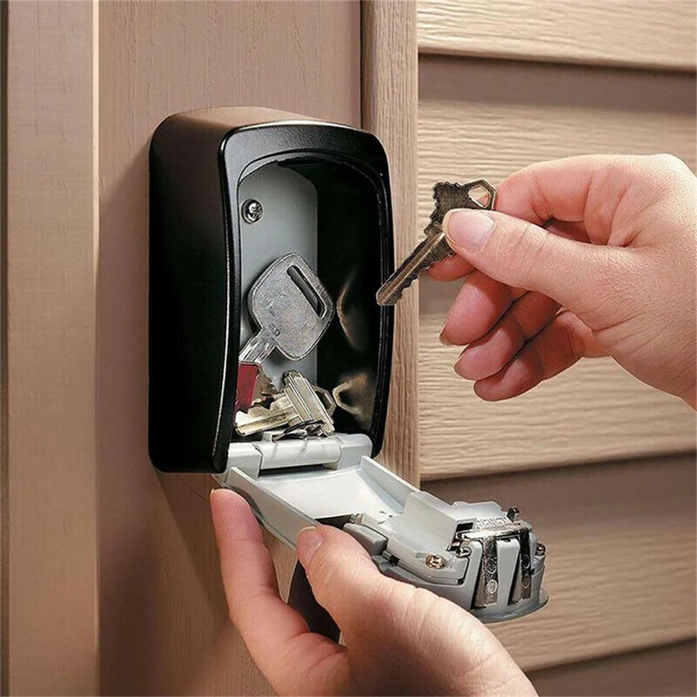 Wall Mount Key Storage Secret Box Organizer 4 Digit Combination Password Security Code Lock No Key Home Key Safe Box Hide Key