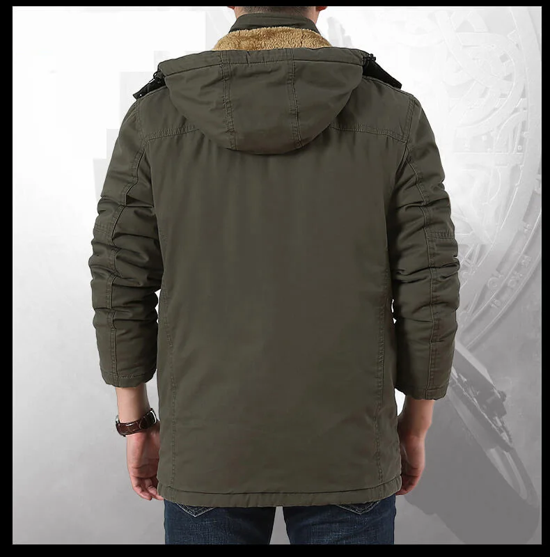 Chaqueta de Cachemira de algodón para hombre, Parkas informales con múltiples bolsillos, cuello con capucha, cortavientos, 7XL 8XL talla grande, Invierno