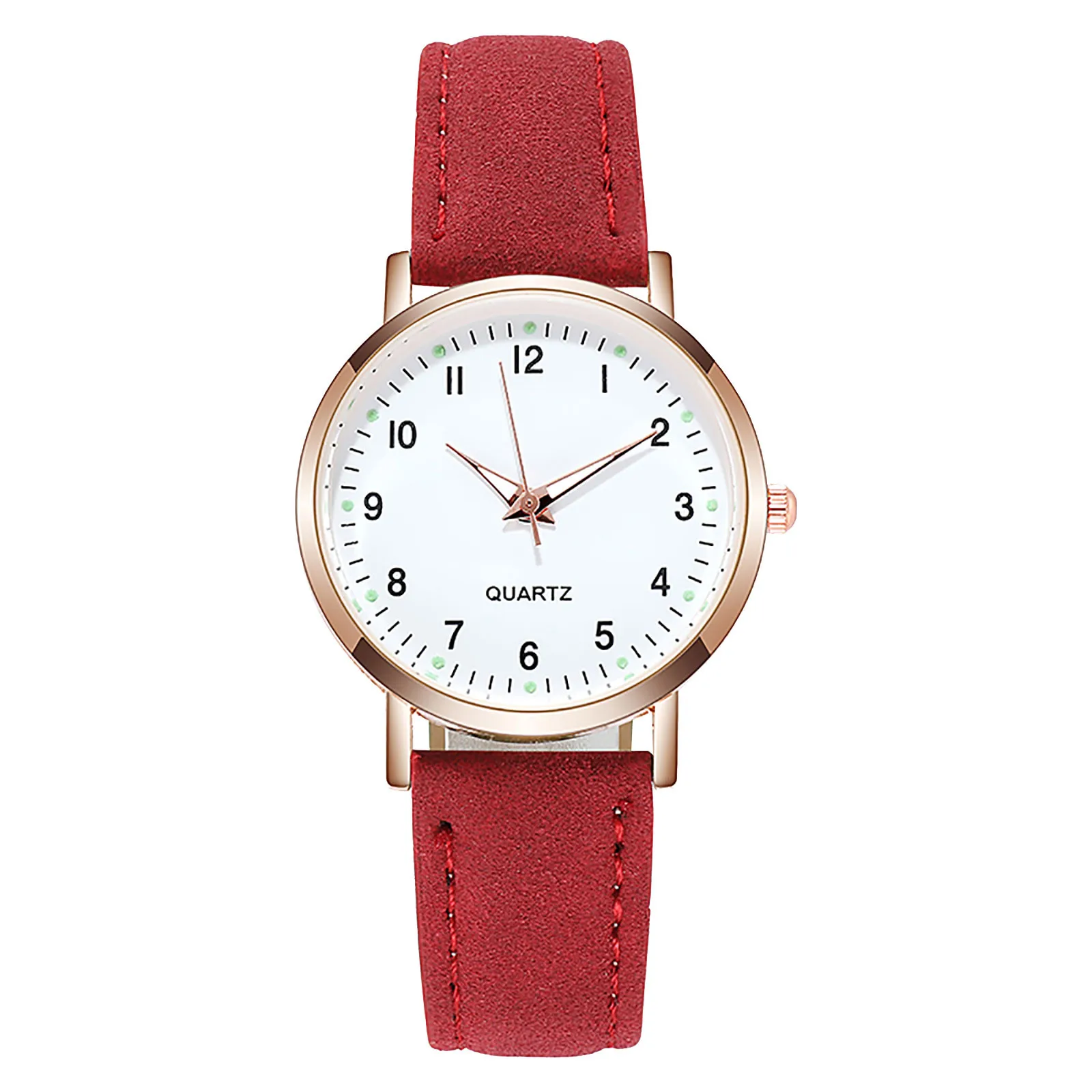 Reloj luminoso para mujer, reloj de pulsera de cuarzo pequeño, informal, verde, rosa y rojo, envío directo