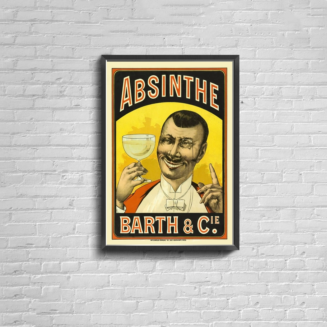 

Barth and Cie (Absinthe) винтажный рекламный постер, Холщовый постер с рисунком дома картины для украшения стен (без рамки)