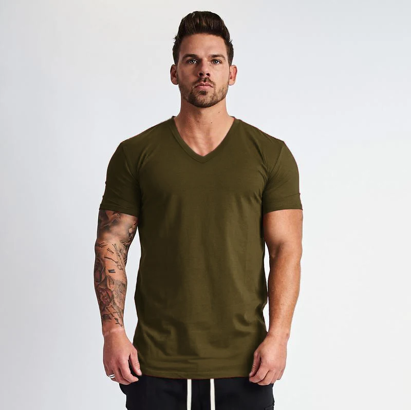 Gym Cotton t shirt Men Fitness Workout Skinny Short sleeve T-shirt Male Bodybuilding Sport Tee shirt Tops Summer Casual Clothing